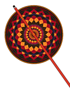 A colorful artwork of traditional Kandy Sesatha