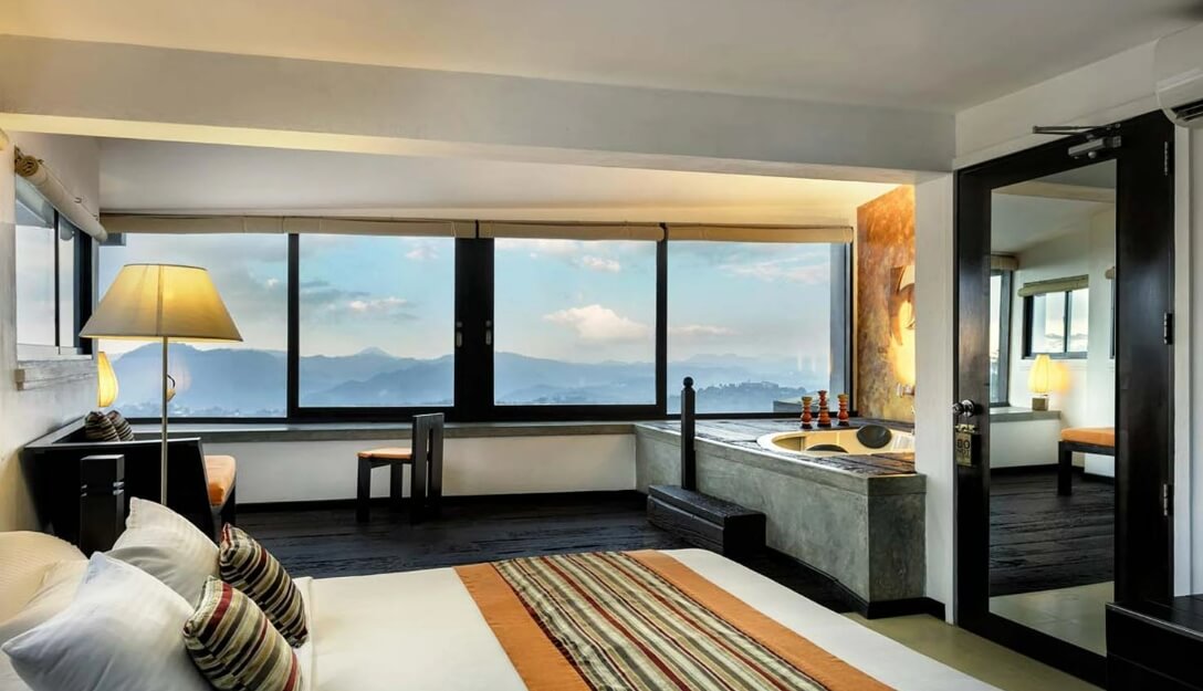 Theva Residency Kandy suite featuring an infinity nature view