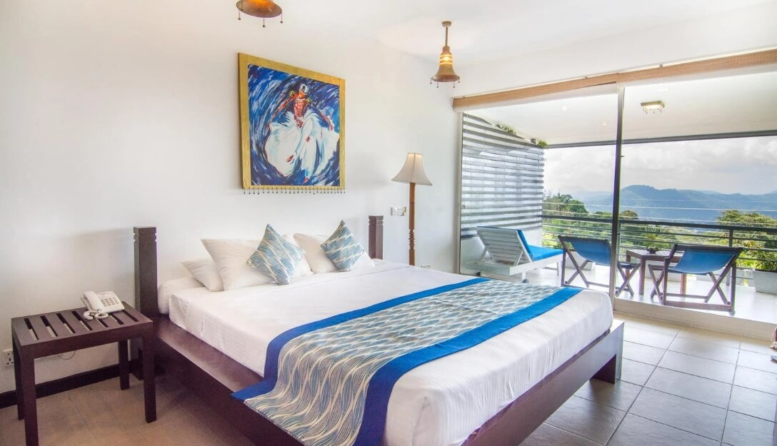Spacious superior ground room with stunning views at Theva Residency