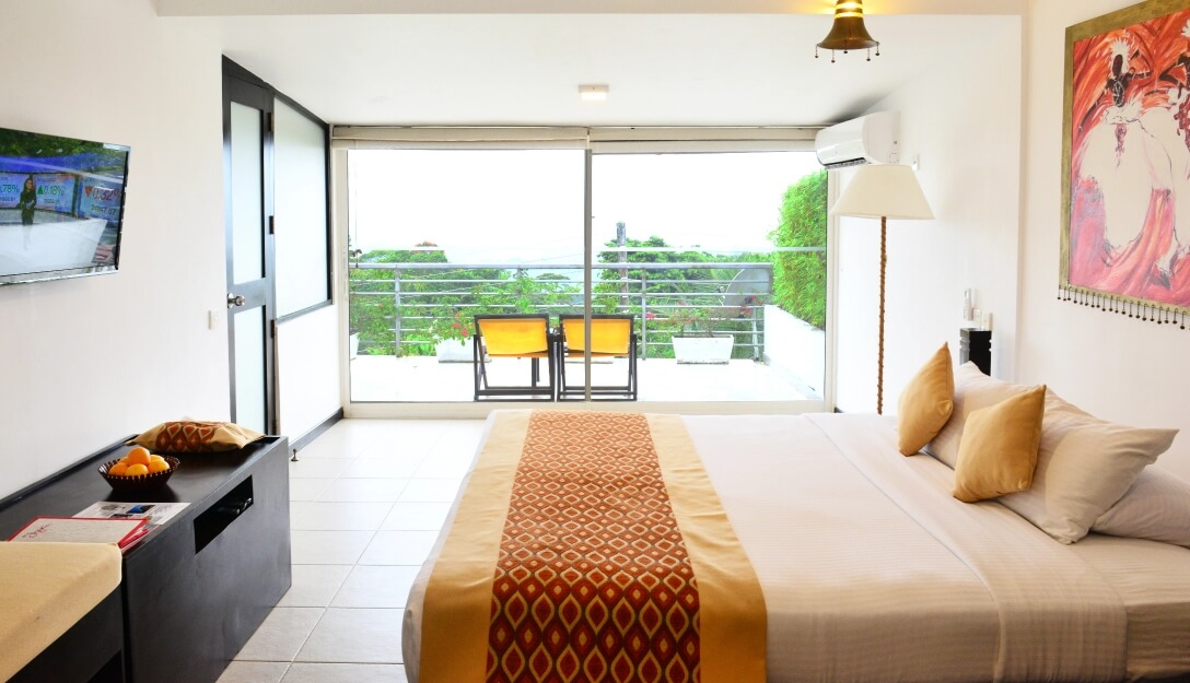 Comfortable superior ground room offering scenic views at Theva Residency
