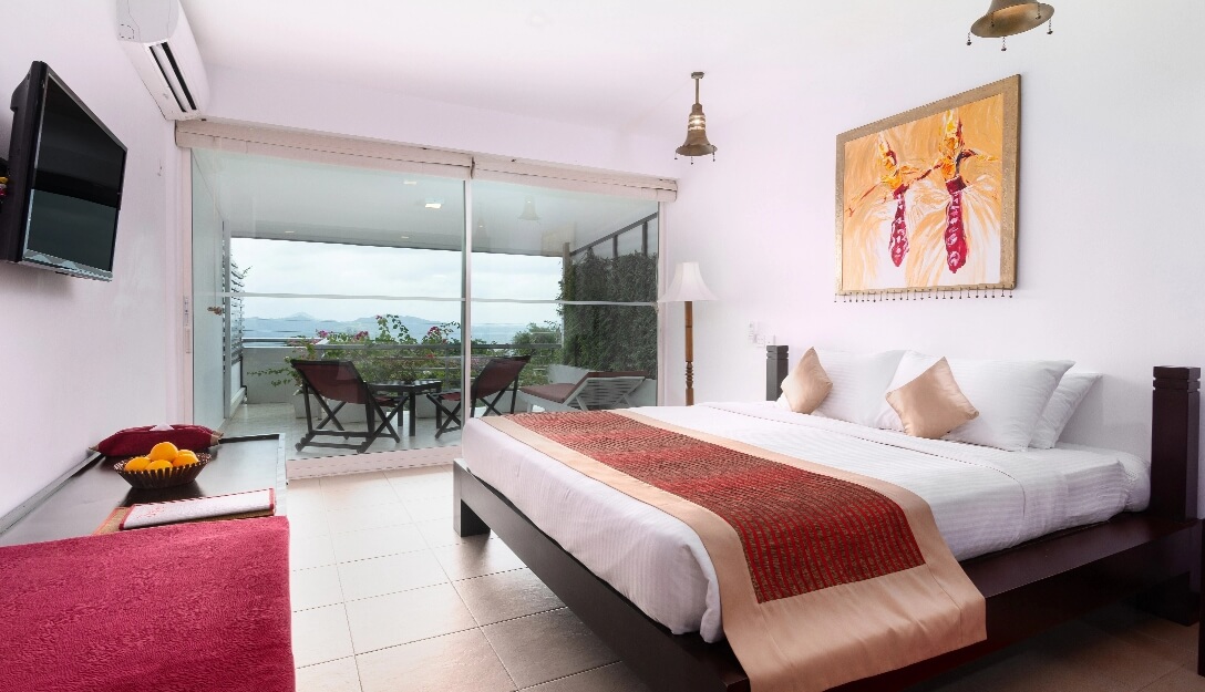 Comfortable superior ground room with stunning views at Theva Residency
