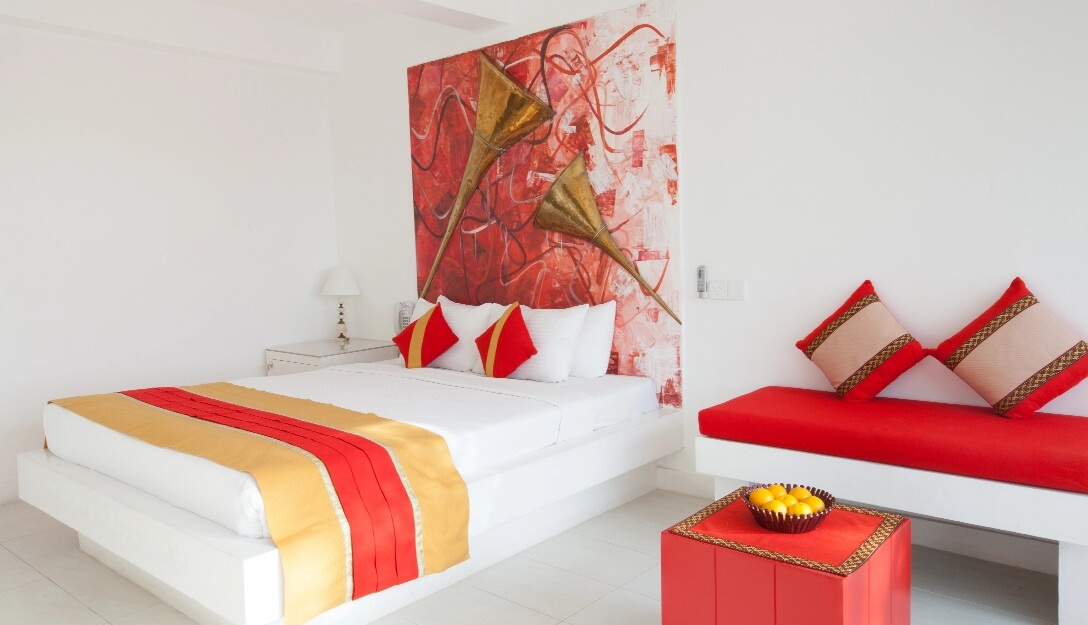 Superior Mountain Room with a spacious bed at Theva Residency