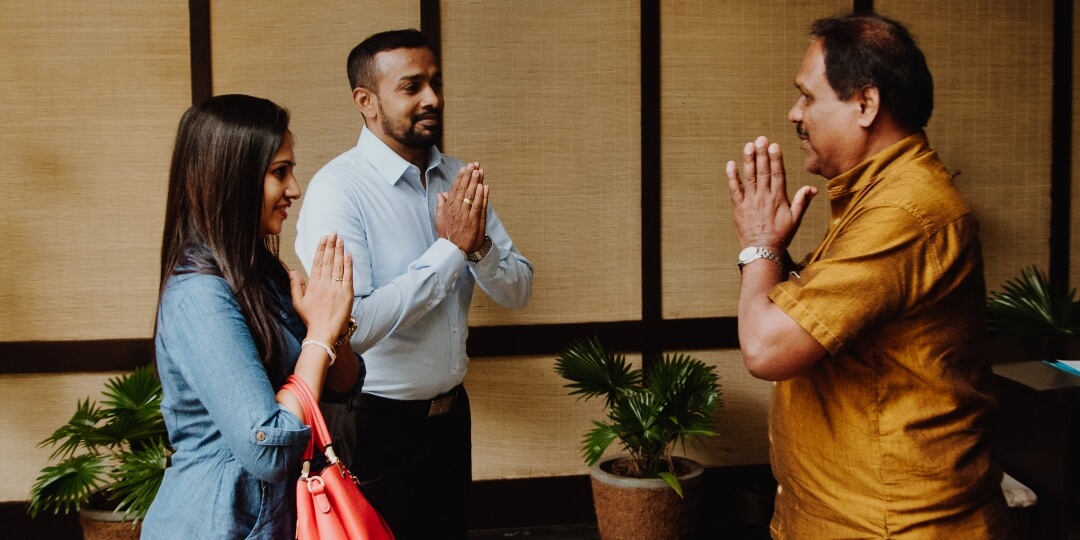 Guests receiving a warm welcome from Theva Residency Kandy