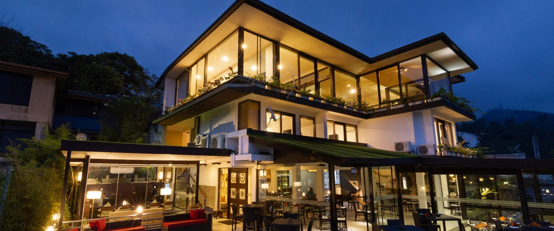 Elegant night vistas from Theva Residency Kandy hotel