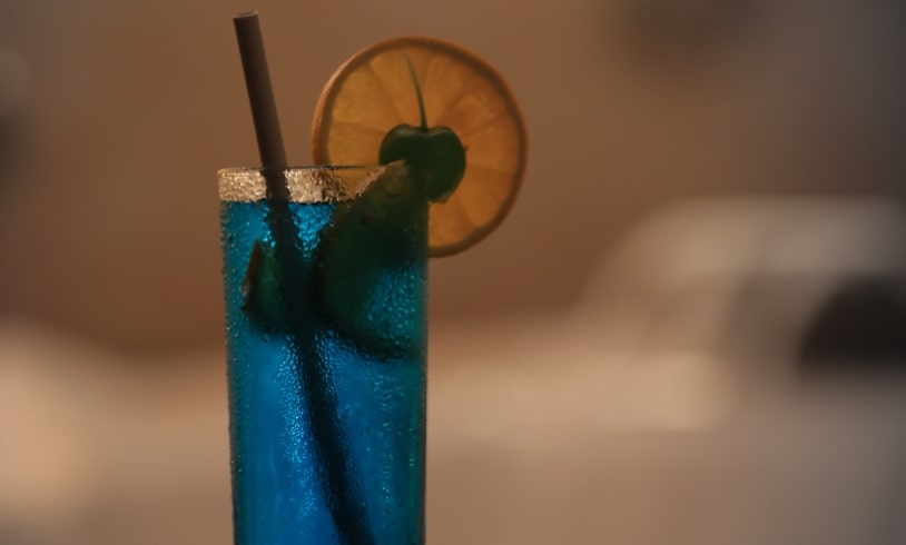 Blue mocktail served at Theva Residency Kandy